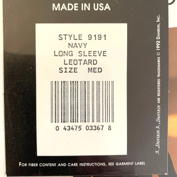 Danskin Childs Long Sleeve Leotard Navy Blue Scoop Neck Class Size Medium - Picture 7 of 9